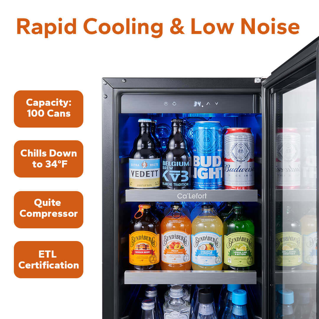 2-in-1 Mini Beverage Cooler Refrigerator Built-In & Freestanding